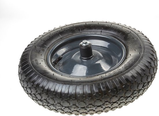 Kruiwagenwiel metalen velg grijs