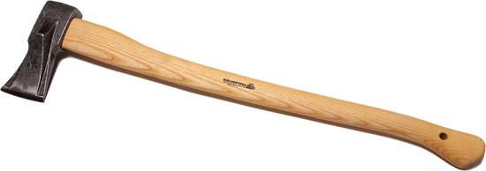 Krumpholz - Kloofbijl met gelakt essen handvat van Krumpholz.