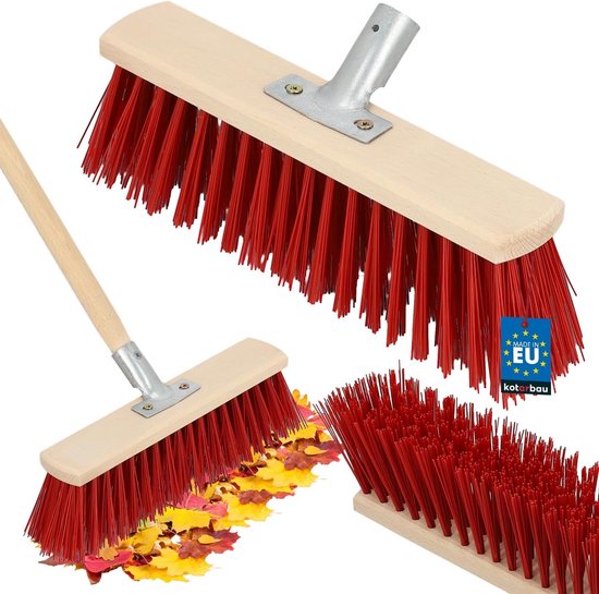 Kunstgras Bezem - Broom - Houten Broom - Stevige Nylon Borstels - Geschikt voor Binnen en Buiten - Voor Tuin en Werkplaats