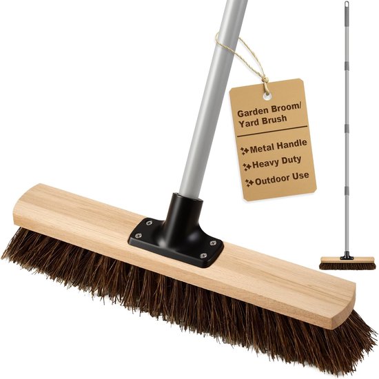 Kunstgras Bezem - Buitenbezem - Houten Handvat - 40cm brede borstelkop - Verstelbare lengte tot 160cm - Voor Tuin en Buitenshuis