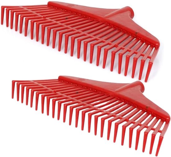 Kunststof Bladhark - Tuinhark Set - Tuinonderhoud Werk - 29 Stabiele Tanden - 42 cm Werkbreedte - Zwart