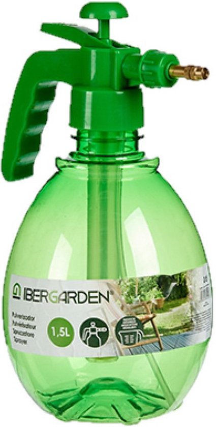 Kunststof drukspuit/plantensproeier groen 1,5 L - Waterverstuivers van Merkloos	