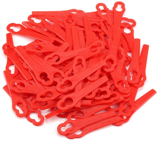 Kunststof Messen - 100 stuks - Reservemessen grastrimmer - rood - vervangende plastic messen - accessoiretrimmers - gazonmaaien nylon messen - tuinmaaier accessoiregereedschappen van Merkloos	