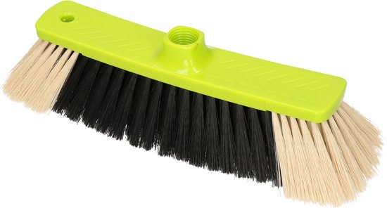 Kunststof zachte bezemkop groen/zwart - Kamerbezems/binnen bezems van Benson