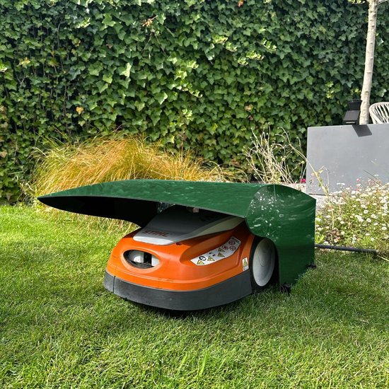 Kunststofplatenshop.nl - Alupanel Robotmaaier Garage - Binnenmaat 77x29x46 cm - Groen - Inclusief Haringen van Merkloos	