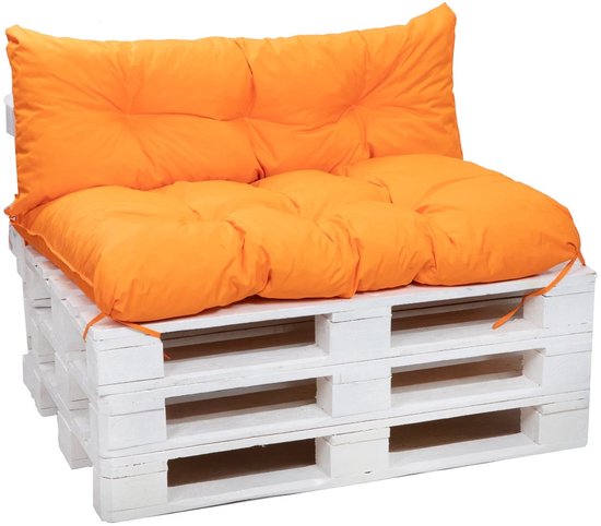 Kussenset - Kussen Tuinstoel - Tuin Pallet Kussen - Tuin Meubel Set Kussen - Europallet Kussen - Tuin Kussen - Oranje van Divero