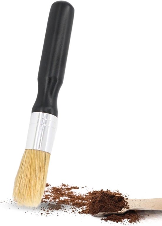 Kwast voor barista - veganistische reinigingsborstel - koffiekwast - modern design - robuust en duurzaam - espresso barista-accessoires voor koffiemolens - zwart - koffieliefhebbers van Merkloos	