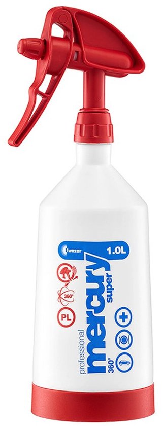 Kwazar Mercury Super Pro+ 360 1L Rode Spuitfles van Merkloos	