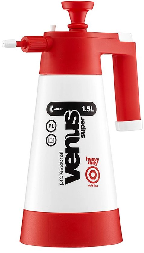 Kwazar Red Venus Super Pro+ HD Acid Handpomp sprayer - 1500ml van Kwazar