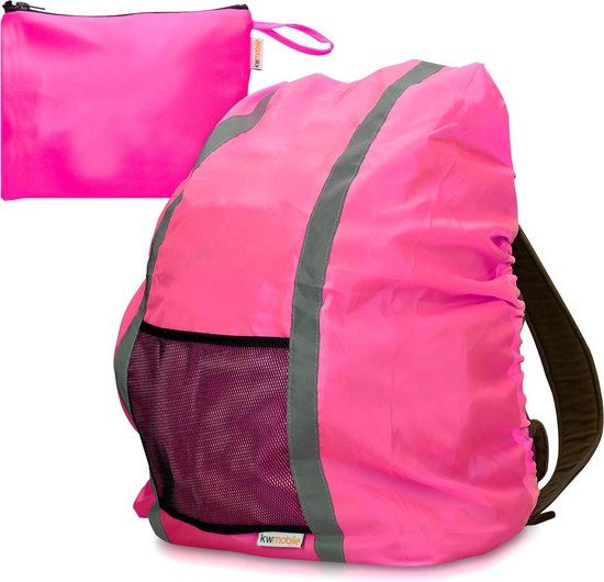 kwmobile regenhoes voor je rugzak - Waterdichte bescherming voor schooltassen - Regenhoesset met reflecterende strepen van kwmobile