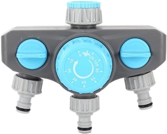 KZQ Programmeerbare Tuinwaterregelaar met Drie Uitgangen en Timer Efficiënte Bewatering voor Gazon en Planten Blauw