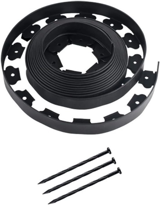 L-vormige scheidingsstrook voor gazon en steen, geschikt voor tuinaanleg, flexibele PE-verdikte beschermplaat voor gazon, scheidingsstrook voor gazon (afmeting: 12x5cm/10m) van Unbekannt