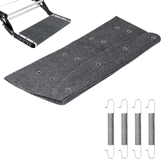 lalago 1 Piece Stair Mat RV, Non-Slip Mat for Steps, Gadgets and Motorhome Accessories, Caravan Mat, Caravan Decoration, Camping Rug (Grey)