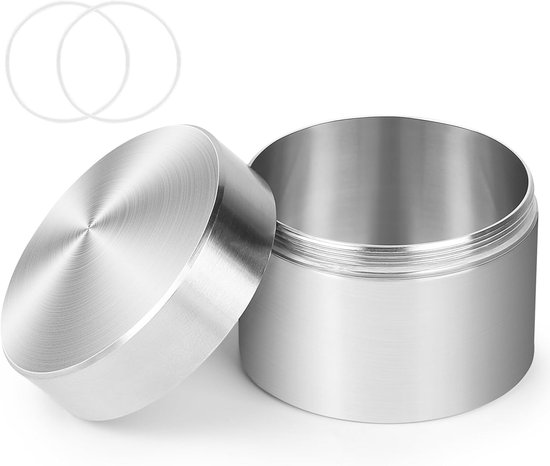 lalago 50ml Stainless Steel Sealing Box, Tea Cans, Stainless Steel, Pill Box, Tea Leaf Canister, Coffee Can, Mini Portable Box, Mini Portable Box for Business Travel, Travel, Home Office