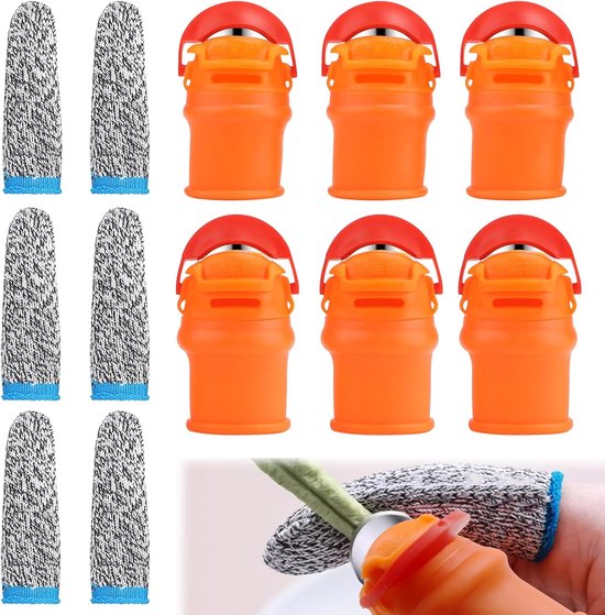 lalago 6pcs Silicone Thumb Knives, Finger Knives Harvesting Tools, Knife Separator with Anti-Cut Finger Cover, Gardening, Gadget, Fruit Plants, Picker for Fruit and Vegetable Trimming van Merkloos	
