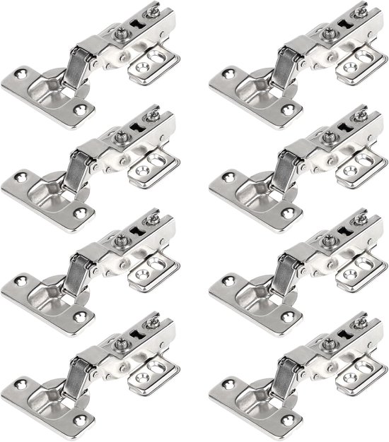 LALAGO 8-Piece Door Hinge, 110° Kitchen Door Hinge with Shock Absorber, Integrated Automatic Closing Mechanism, Hinge, Invisible Hinge for Cabinets van LALAGO