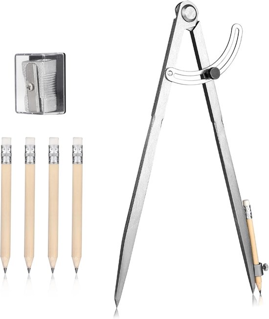 LALAGO Point compass 300mm, scratch 300mm, pencil marking compass with pencil holder for drawing for metalworking and leather processing van Merkloos	