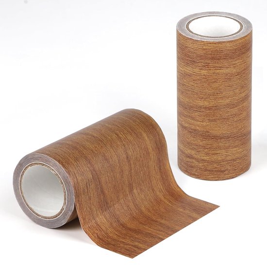 lalago Wood Grain Furniture Repair Tape 15cm x 4.57m Wood Effect Repair Tape for Floor Wall Table Realistic Wood Grain (Brown) van Merkloos	