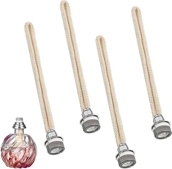 Lamplonten, 4 stuks, 17 cm, met katalysator branders, reservelont, ter verbetering van de omgevingslucht, aromatherapie-diffuser
