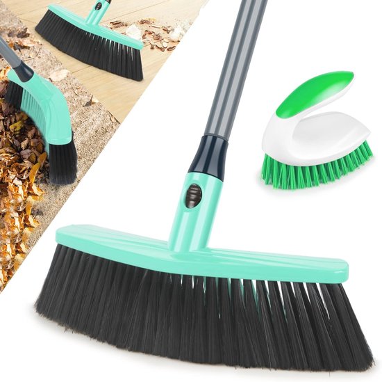 Lange Steel Bezem voor Binnen - Innovatieve Gebogen Vegen en Efficiënte Vloerreiniging van Klicvloertechniek