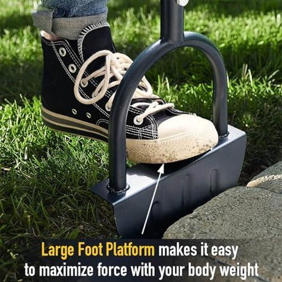 Lange steel handmatige trim schop voor tuin - Hoge hardheid koolstofstaal - Step edger voor gazon - Geel zwart - Stoepgras snijder met halve maan design. van Merkloos	