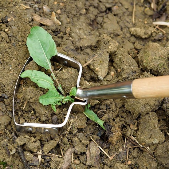 Lange steel pendelhaak - tuinhak van roestvrij staal voor onkruidbestrijding met essenhouten handvat - 160 cm lengte van Esschert Design
