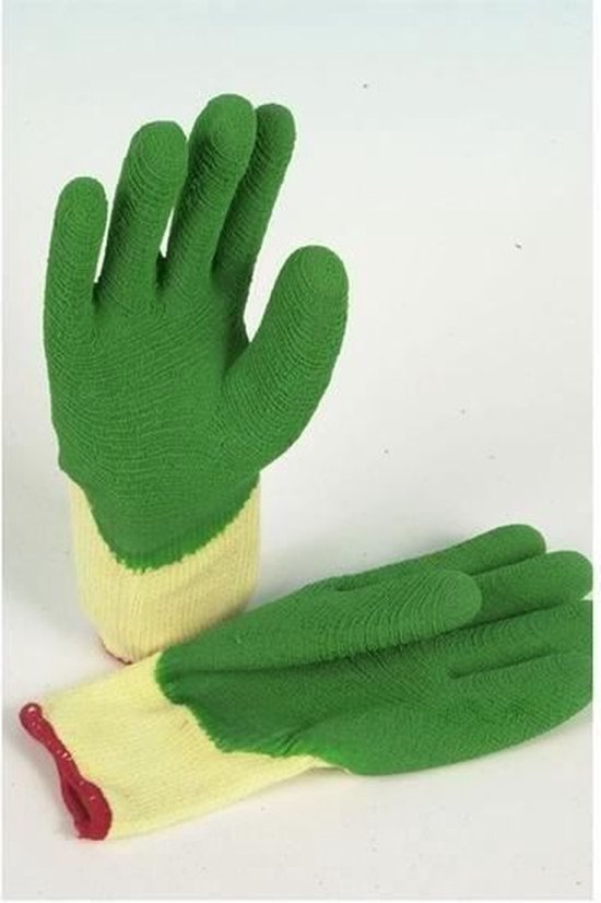 Latex Tuinhandschoenen - Maat 9 - Groen/Beige van Merkloos	