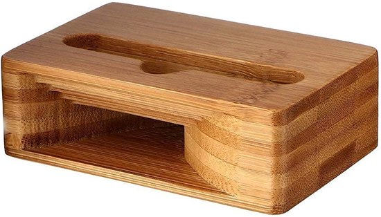 LATRAT 1 Stuk Universele Bamboe Mobiele Telefoon Houder Telefoonstandaard Luidsprekerstandaard Natuurlijk Geluid Versterker Luidspreker Desktop Decoratie Houder Dozen van Merkloos	