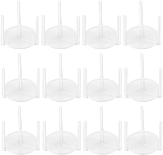LATRAT 100 stuks afstandhouders voor pizzabekers, kunststof pizza-standaard, pizza-spaarhouder, kunststof pizza-ondersteuning voor restaurant, cateringdozen