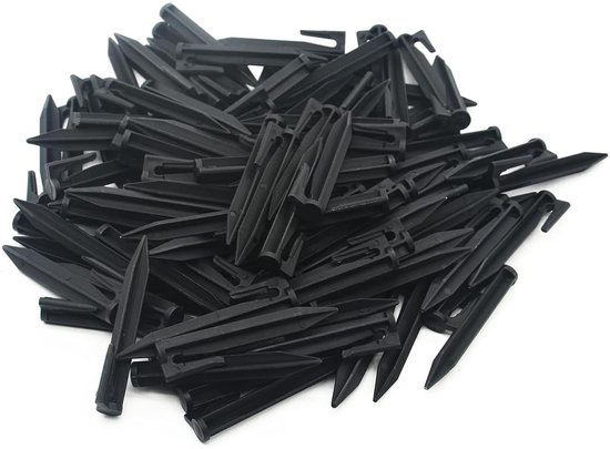 LATRAT 100 stuks grondpennen, robotmaaier, bevestigingspinnen voor randapparatuurkabels, robotmaaier, haken, accessoires voor kabels voor het definiëren van tuinoppervlak van Merkloos	