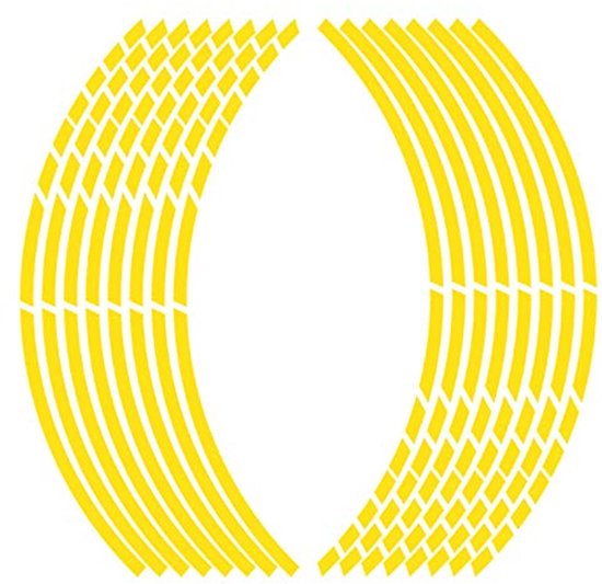 LATRAT 16 stuks autowielstickers, stickers voor wielen met transferfolie, discreet en design, eenvoudige montage, reflecterend geel van Merkloos	