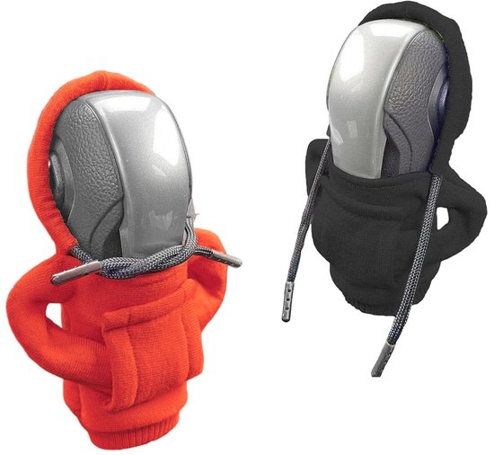 LATRAT 2 kleuren schakelknop hoodie, versnellingshendel hoodie, grappige hoodies schakelhendel decoratie, voor auto decoratief (rood, zwart) van Merkloos	