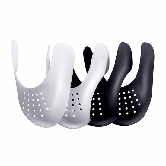 LATRAT 2 paar schoenplaatjes, anti-rimpelschoenen, bescherming tegen vouwen, voorkomt het scheuren van basketbalschoenen, 40-50, Zwart en wit., Large van Merkloos	