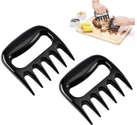 LATRAT 2 stuks Bear Claws vleesmolen voor BBQ, de originele Bear Paws Shredder Claws, perfect gehakt vlees, gemakkelijk optillen, hanteren, hakken en snijden vlees van LATRAT