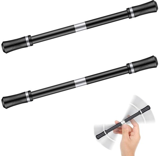 LATRAT 2 stuks draaibare pennen, draaibare vingerviltstift zonder bijvullen van pen, hersentraining, anti-stress, voor entertainment, studenten, kinderen en volwassenen van Merkloos	