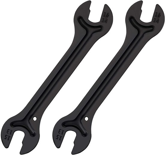 LATRAT 2 stuks fietsnaafsleutels, dubbele open moersleutel, fietskegelsleutel, regelaar, pedaalsleutel, fietsreparatiegereedschap, accessoires van Merkloos	