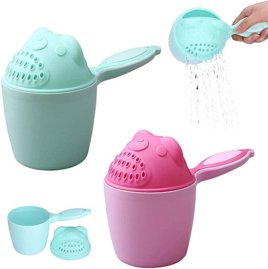 LATRAT 2 stuks haarwasbekers voor kinderen, spoelbekers, badkamer, waterbeker, draagbaar, gieter spoel, spoelbeker, bescherming oogspoelbeker voor peuters van LATRAT
