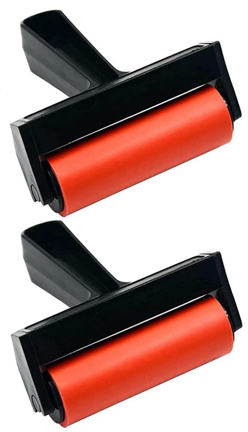 LATRAT 2 stuks rubberen roller, verfroller, aandrukrol, rubberen brayer, roller, zachte rubberen brayer, rubberen roller, roller, schilderen, drukroller van hard rubber voor drukgrafiek, handwerk, van Merkloos	