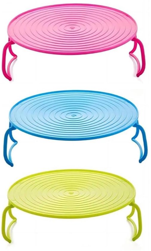 LATRAT 3 dienbladen voor magnetron, rond, stomen, rek, stoom, magnetronbord, bord, rooster, kunststof rooster, ovenplaat van Merkloos	