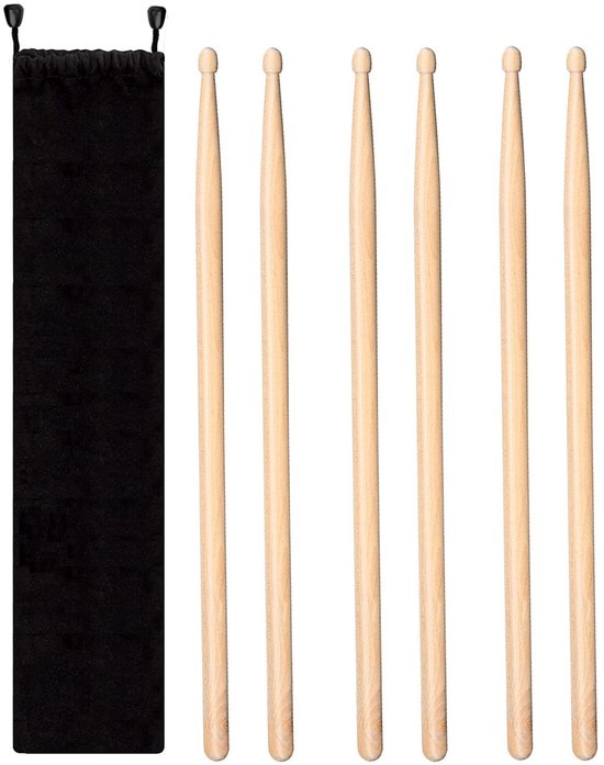 LATRAT 3 paar drumsticks 5A klassieke esdoorn trommelstokken voor muziekaccessoires van Merkloos	