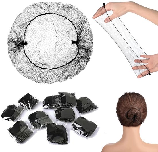 LATRAT 35 stuks onzichtbare haarnetjes, haarnet met elastische rand, haarnet voor verpleegsters, dansers, gastvrouwen van luchtvaartmaatschappijen van LATRAT