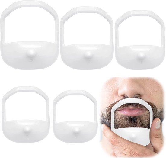 LATRAT 5 stuks baardsjablonen, Goatee scheersjablonen, transparante baardvormen, stylingssjabloon, voor mannen voor Goatee Moustache van Merkloos	