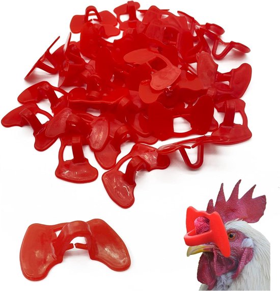 LATRAT 50 stuks kippenbrillen anti-pecking bril fazant Pinless Peepers anti-pikken veiligheidsbrillen, gevogelte boerderijuitrusting gereedschap, gevogelte bril voor kippen preventie van Merkloos	