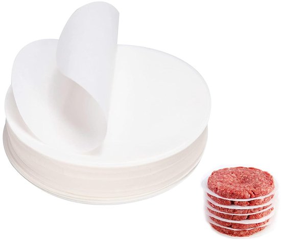 LATRAT 500 stuks anti-aanbakpapier, voor hamburgerpers, bakpapier voor hamburgerpers, scheidingspapier voor hamburgerschijven, gehaktballen (Ø 15 cm) van LATRAT