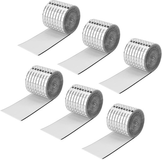 LATRAT 6 rollen mini-spiegelmozaïekstenen, spiegelmozaïekstenen, zelfklevend, voor keuken, badkamer, tegels, decoratief handwerk, 5 x 5 mm van LATRAT