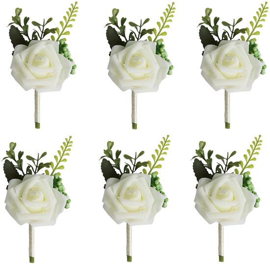 LATRAT 6 stuks bruiloft bruid bloemen stekers bloemen corsage broche bruiloft hanger mannen bruiloft pak decoratie van LATRAT