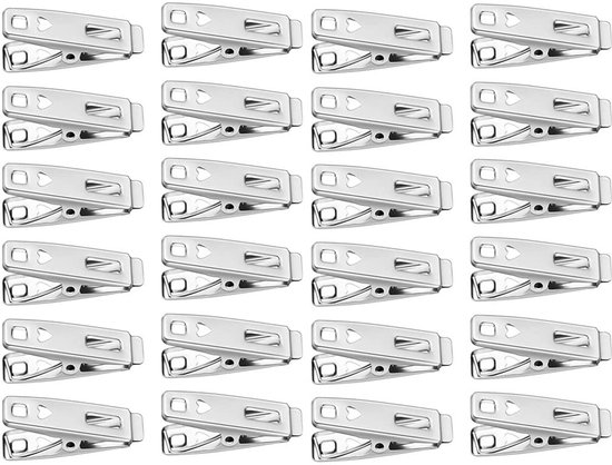 LATRAT 60 stuks harten, mini-wasknijpers, roestvrij staal, kleine wasknijpers voor multifunctionele wasknijpers, metaal, voor handdoeken, kleding, sokken, snacks, klemmen van Merkloos	