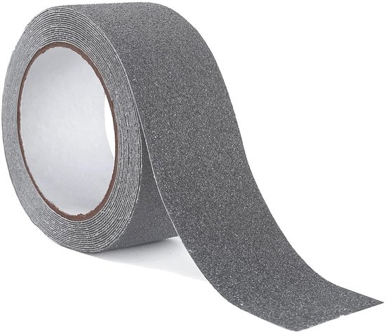 LATRAT Antisliptape, veiligheidsband voor trapladders, gladde vloeren, binnen en buiten (grijs, 5 cm x 5 m)