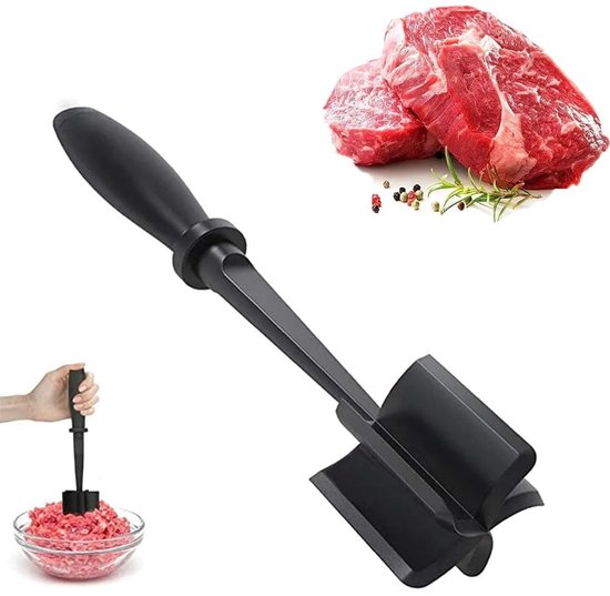 LATRAT Gehakt, vleeshak, hittebestendige vleeshakmolen, stamper en hakmolen voor hamburgervlees, rundergehakt, vlees- en voedselstamper van Merkloos	