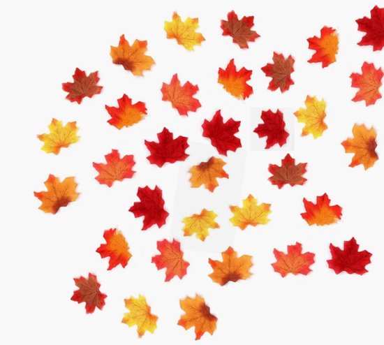 LATRAT Kunstesdoornbladeren, 300 stuks, 6 verschillende kleuren, herfstkleuren, kunstbladeren, voor tafeldecoratie, herfst, bruiloft, doe-het-zelf van LATRAT